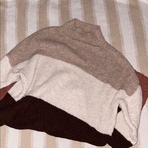 Colorblock Turtleneck Sweater